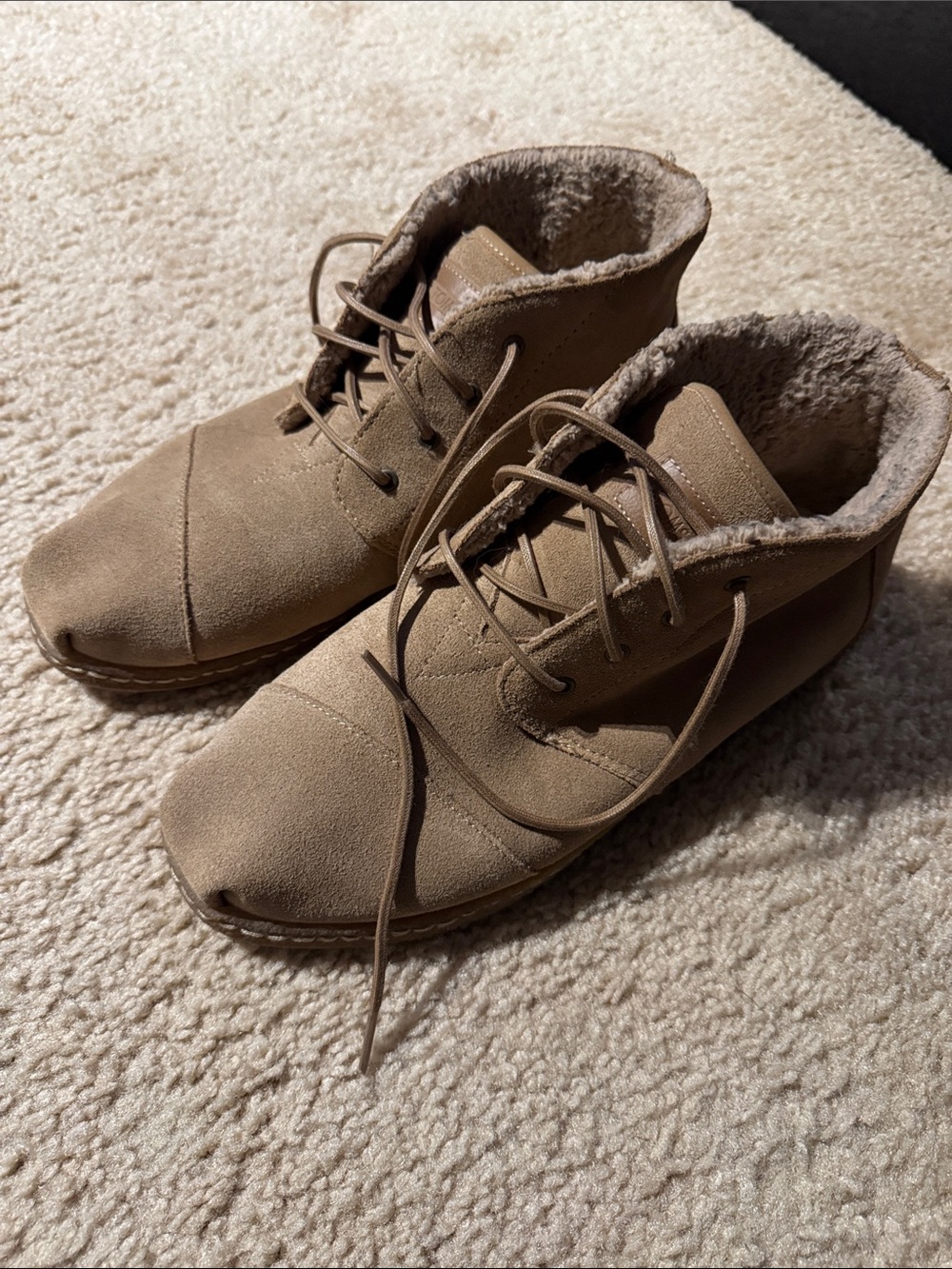Men's Toms sz 9.5m Lace-Up Ankle Boots in Tan